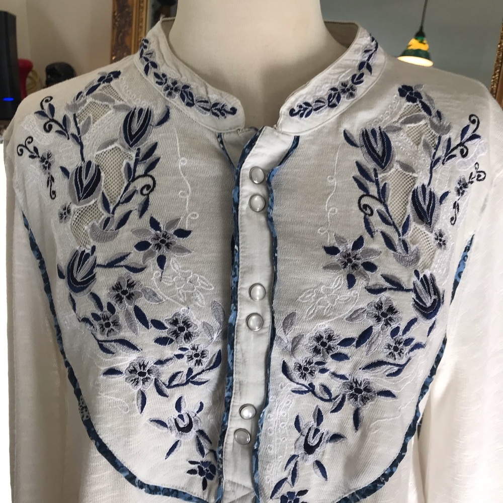 Free People Boho Western Blouse